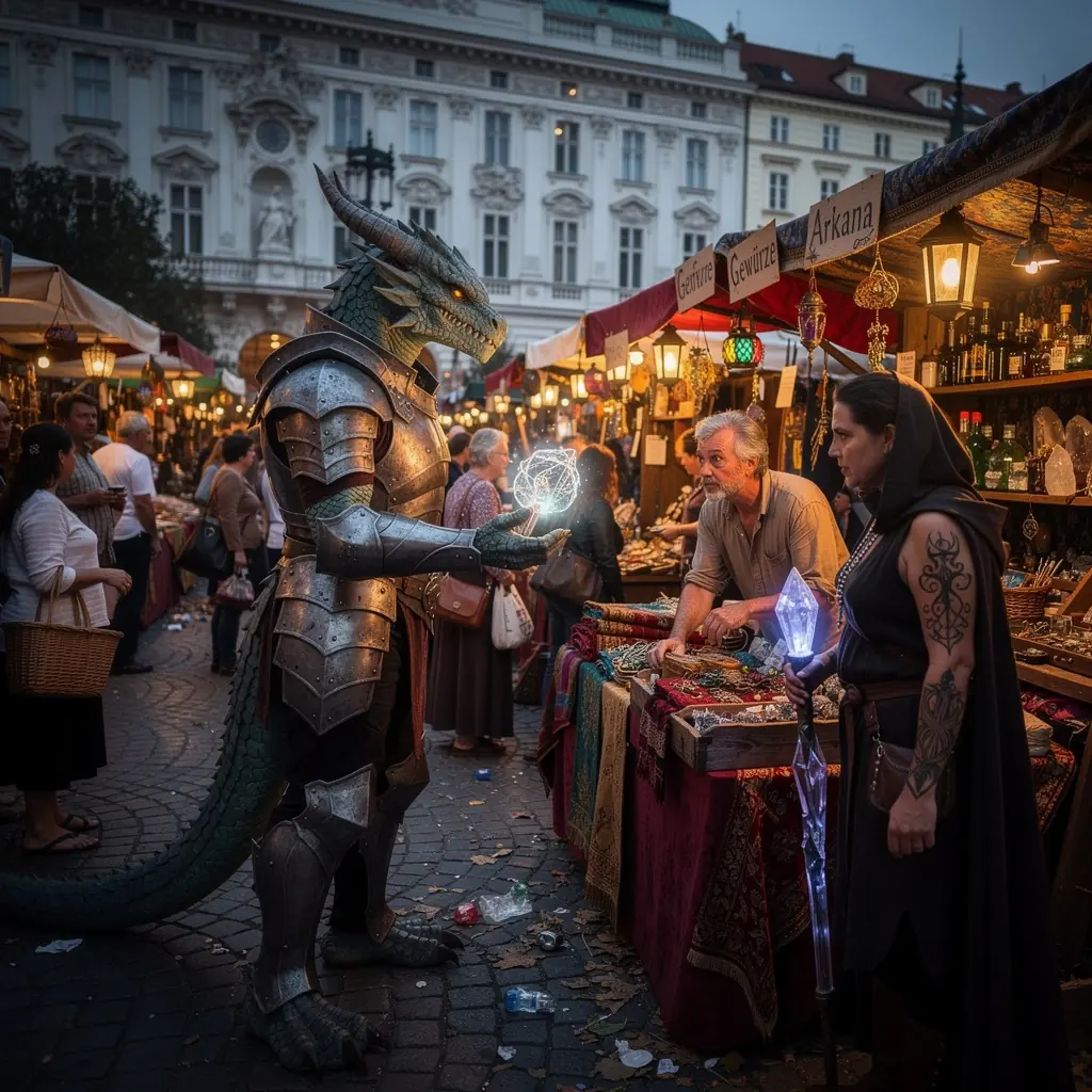 Ein futuristisches Raumschiff schwebt durch den Weltraum, umgeben von leuchtenden Sternen und fernen Planeten.