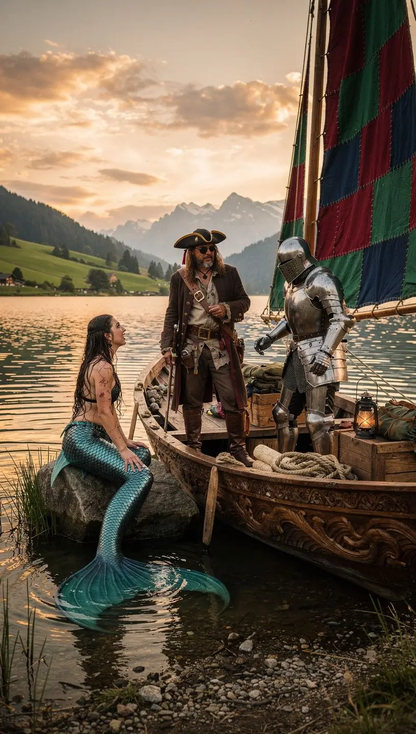 Ein episches Duell zwischen zwei Kriegern auf einem schneebedeckten Gebirgspass.