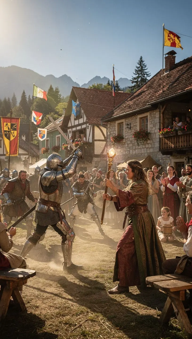 Eine atemberaubende Stadt aus der Zukunft mit schwebenden Fahrzeugen und leuchtenden Neonlichtern.